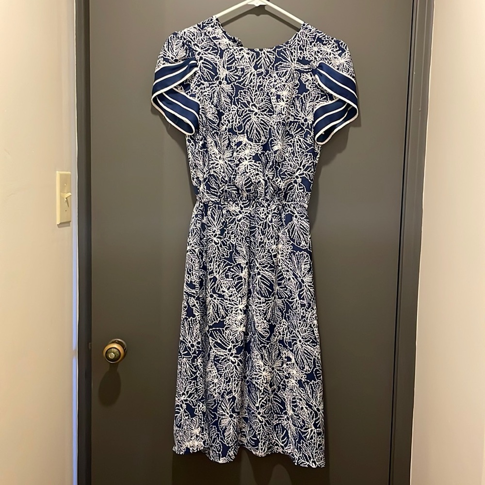 H & M, blue and white dress, size 4